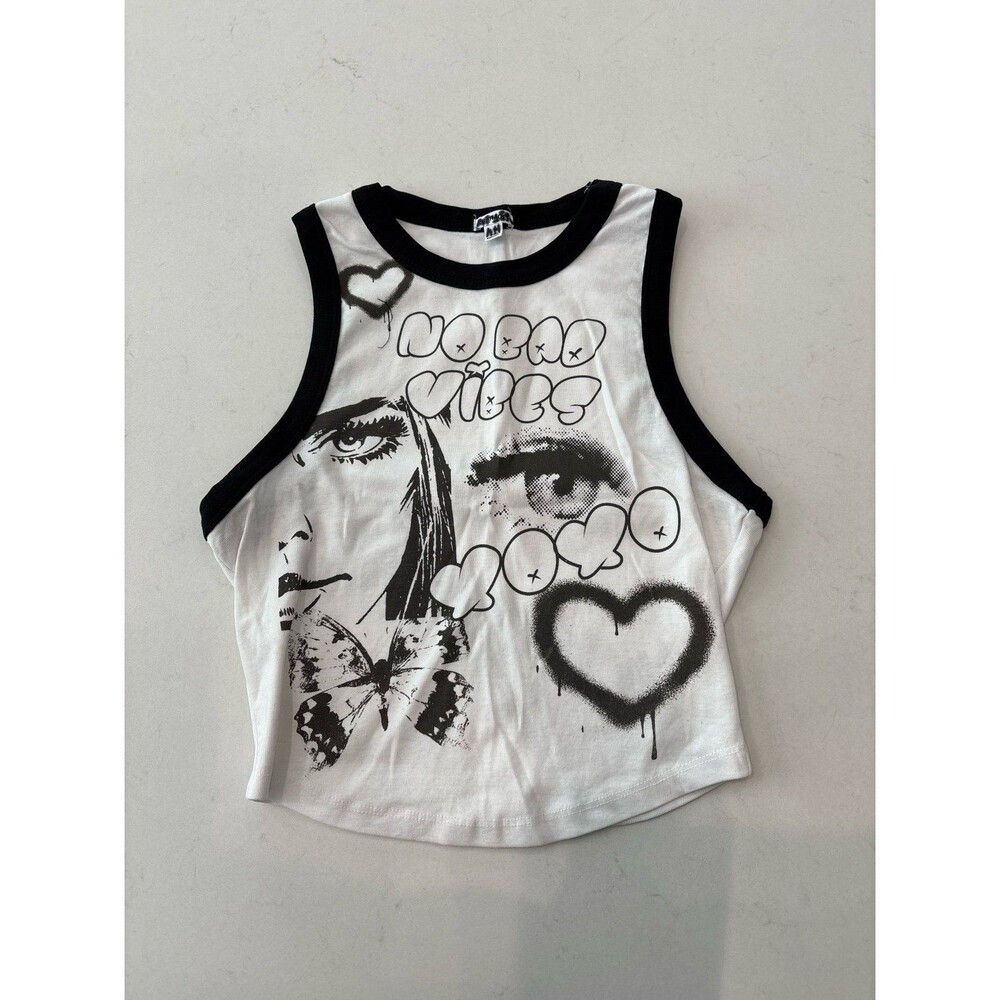 Garage tank top size medium - white with black